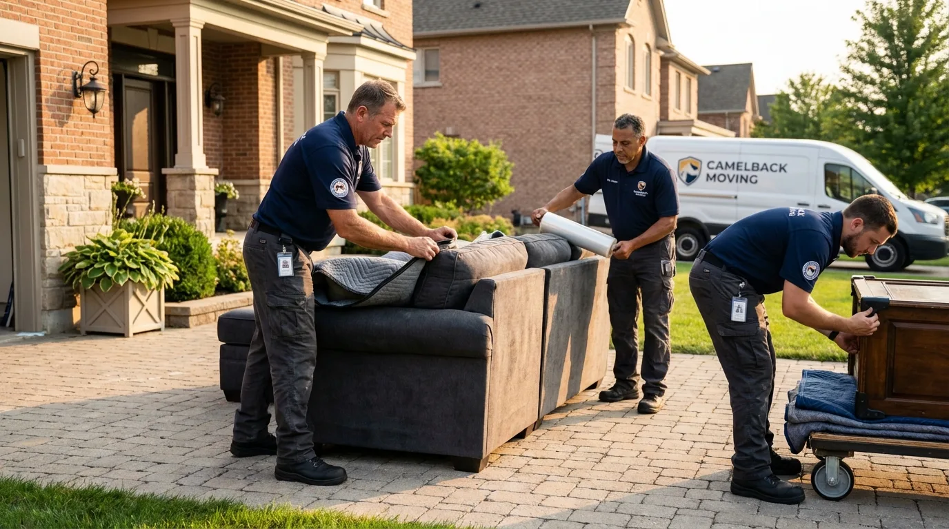 Large estate moving crew wrapping furniture in Kenton, TN